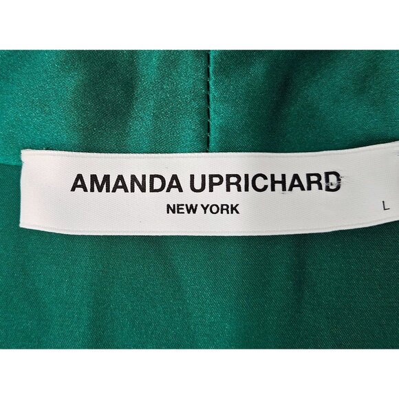 Amanda Uprichard NY Top Body Suit Large Silk Wrap Emerald Green Holiday Top - Picture 4 of 12